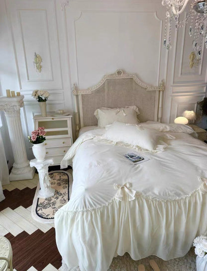 Cream Ruffle Princess Bedding Set