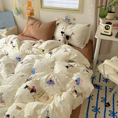Cute Dog & Cupcake Bedding Set