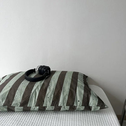 Retro Striped Cotton Pillowcase