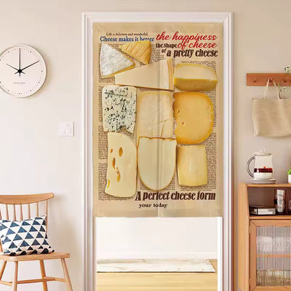 Retro Food Print Door Curtain