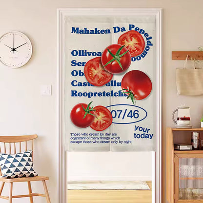 Retro Food Print Door Curtain