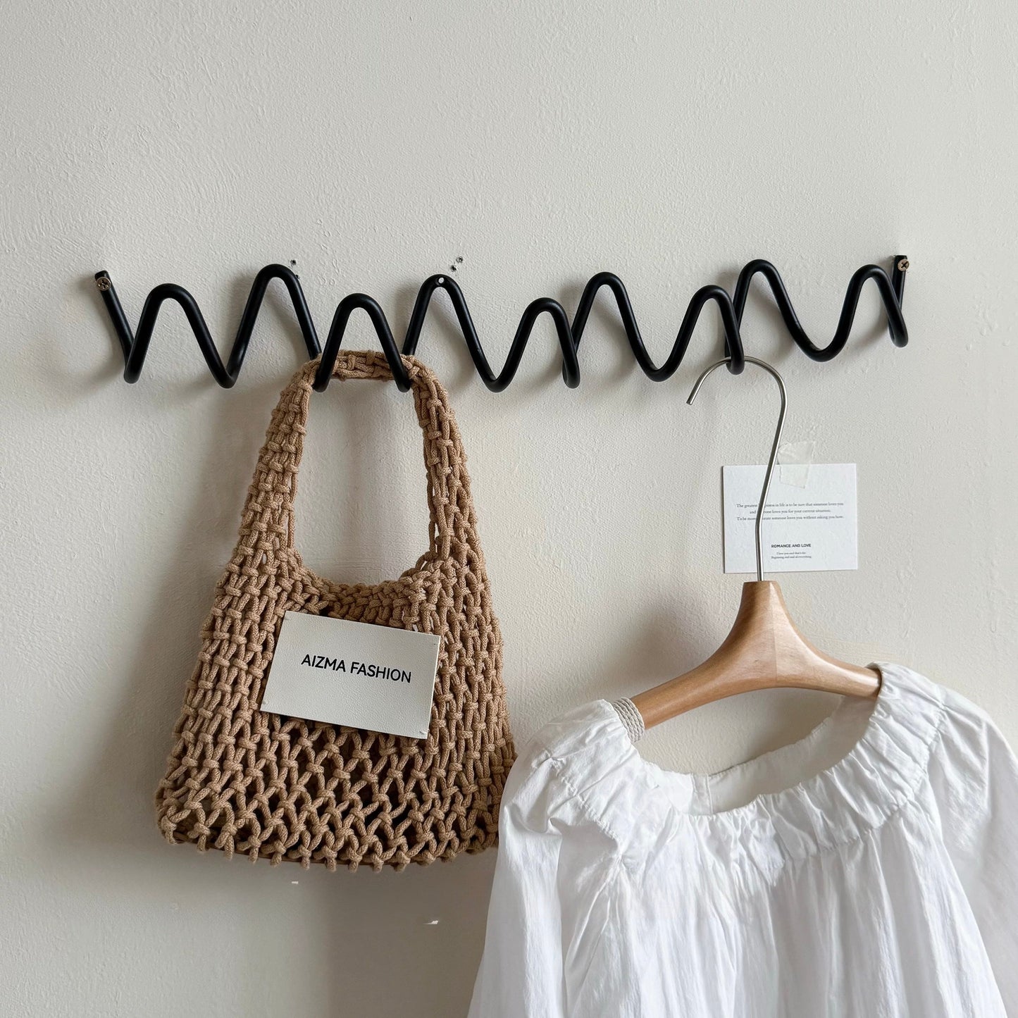 Modern Metal Wavy Wall Hook Rack