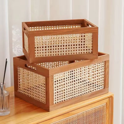 Caja de almacenamiento de madera retro