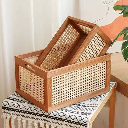 Caja de almacenamiento de madera retro